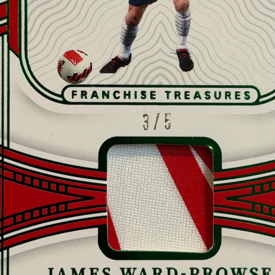 2022 James Ward-Prowse England Panini National Treasure Road to FIFA World Cup Dual Color Patch /5 Card (03/05)