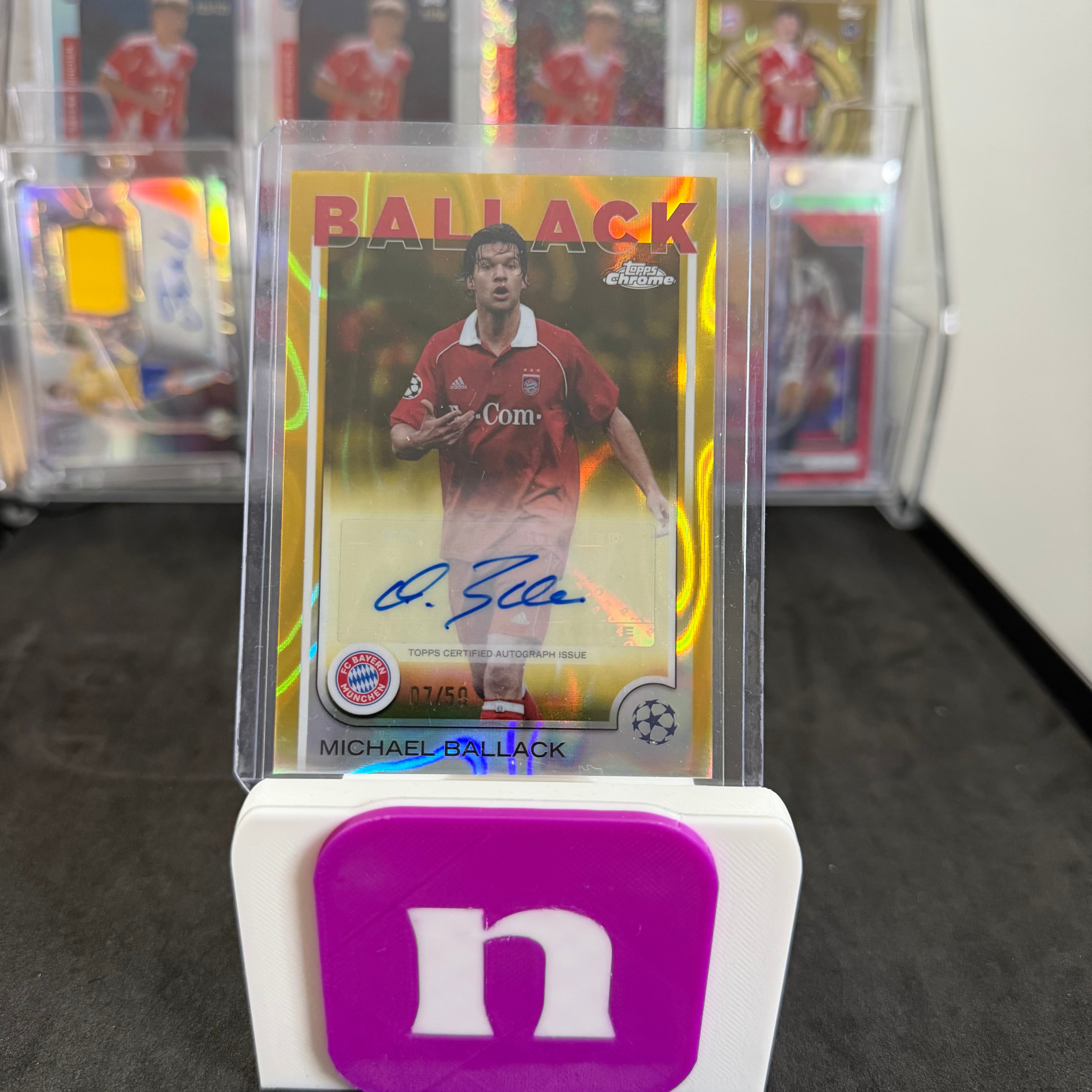 2025 Topps Michael Ballack Bayern Munich Bundesliga Autograph Gold /50 Card (07/50)