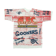 1990s Arsenal FC Graffiti Brick Wall Gooners AOP EPL