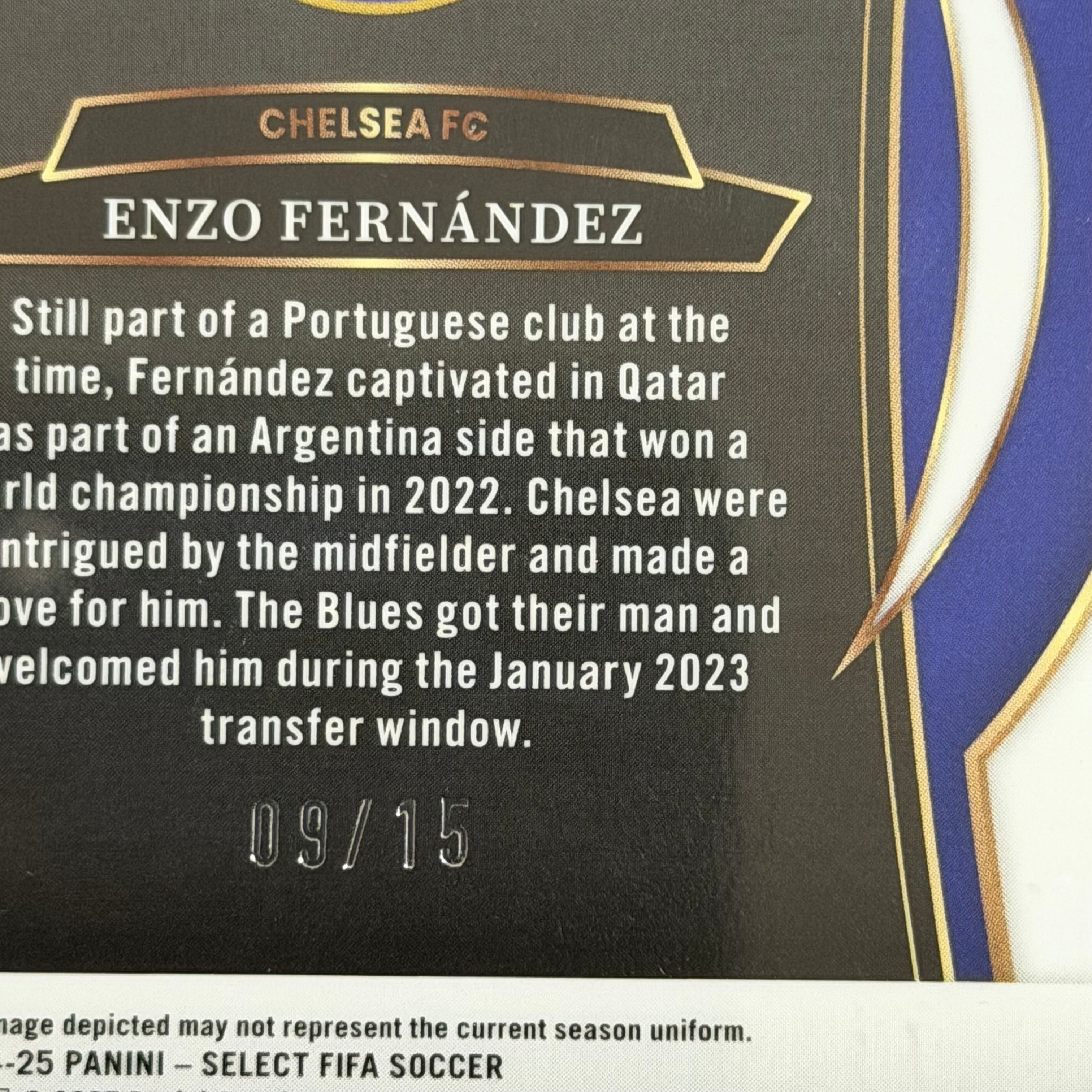 2024-25 Panini Select Enzo Fernandez Chelsea EPL Tessellation /15 Card (09/15)