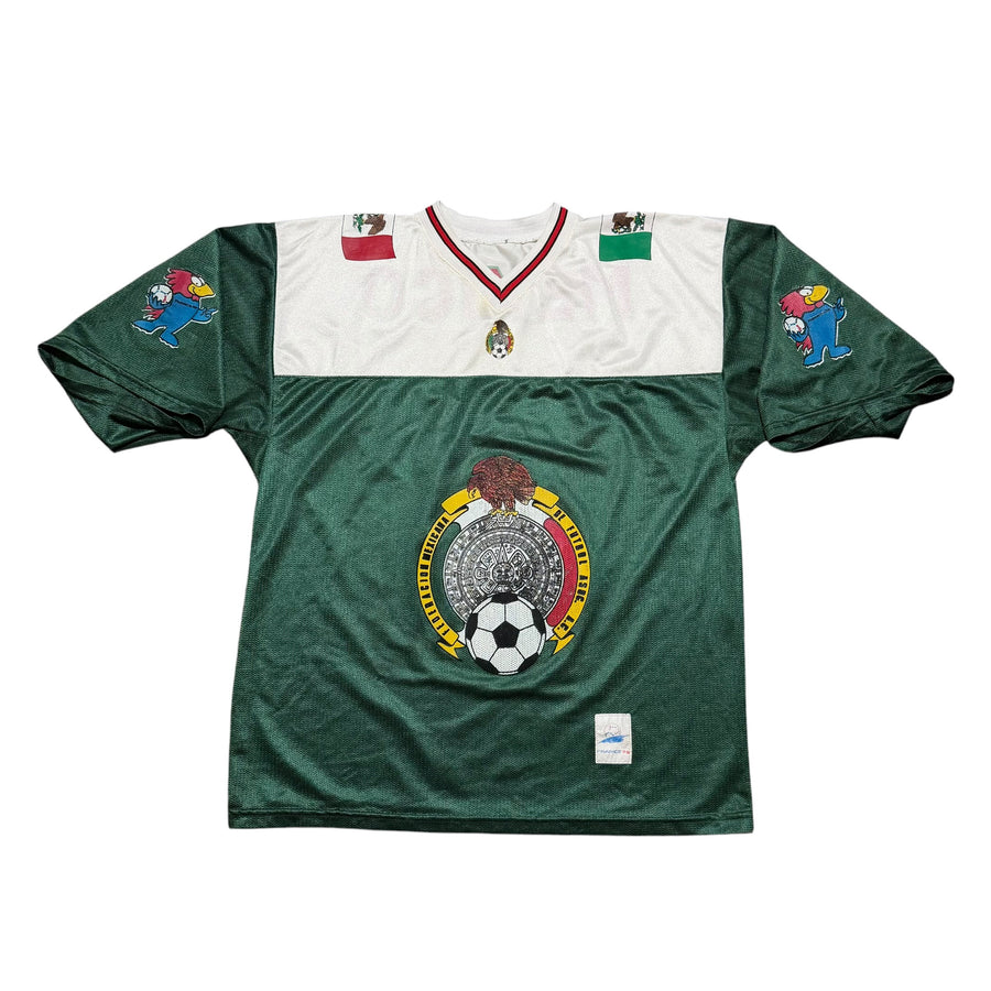 1998 France World Cup Mexico Logo Footix Mexican Flag Jersey