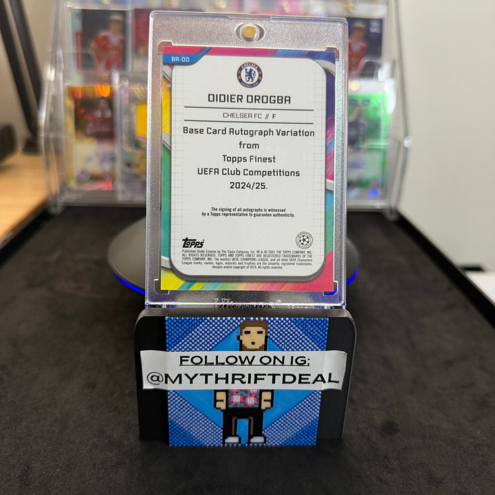 2025 Topps Finest Didier Drogba Chelsea EPL Jersey Number Match Autograph /50 Card (11/50)