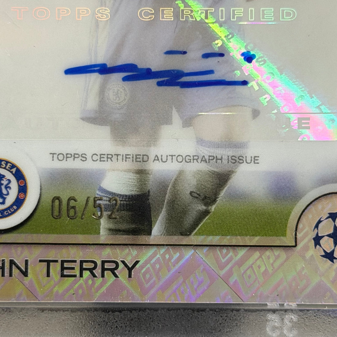 2025 Topps Chrome Logofractor John Terry Chelsea EPL Autograph /52 Card (06/52)