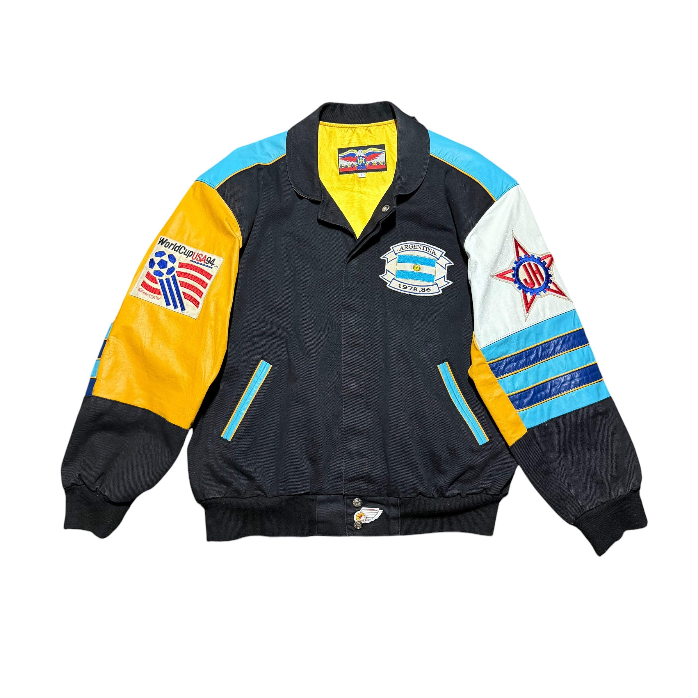 1994 World Cup Jeff Hamilton Argentina Leather Patch Jacket