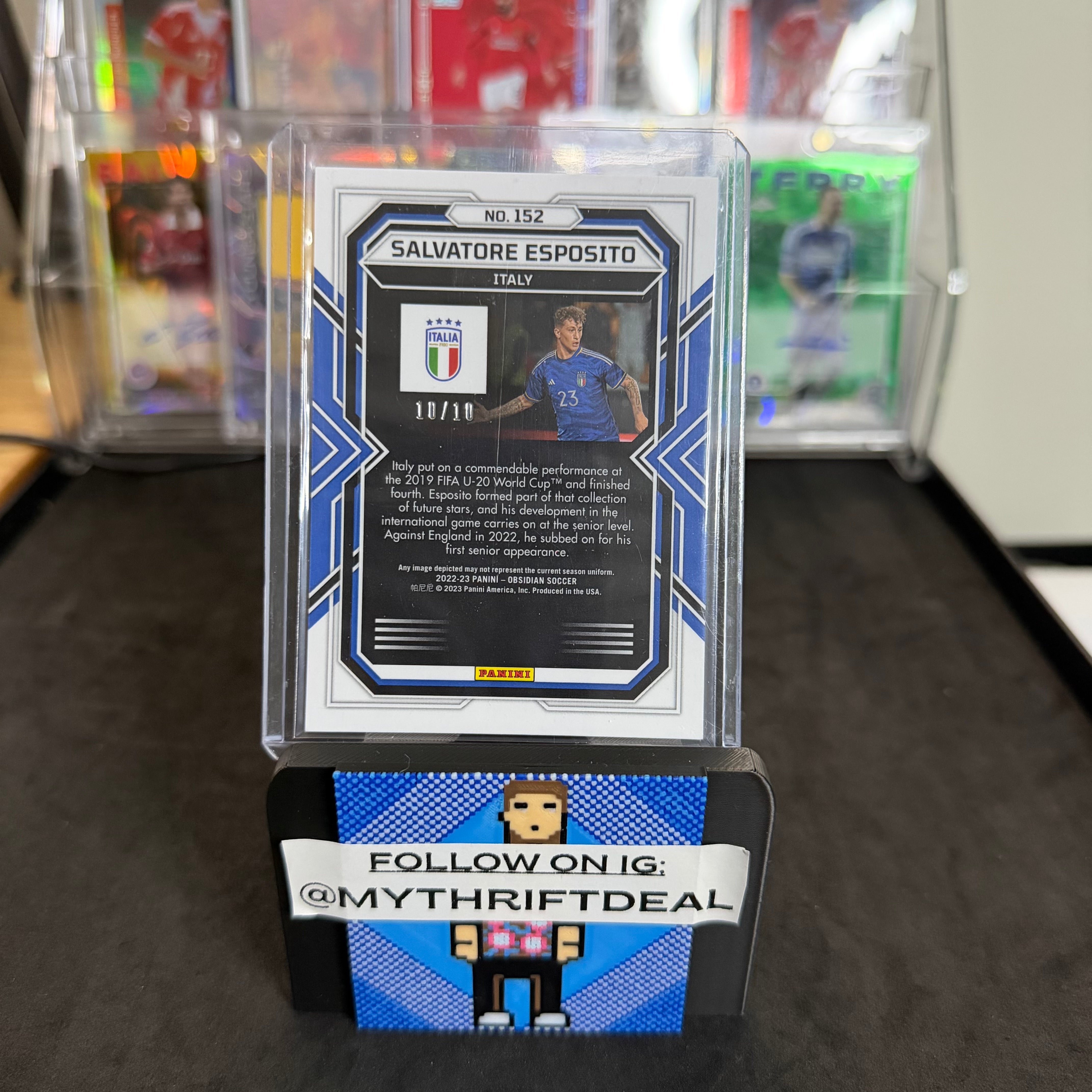2022-23 Panini Salvatore Esposito Italy Obsidian Gold Flood /10 Card (10/10 Bookend)