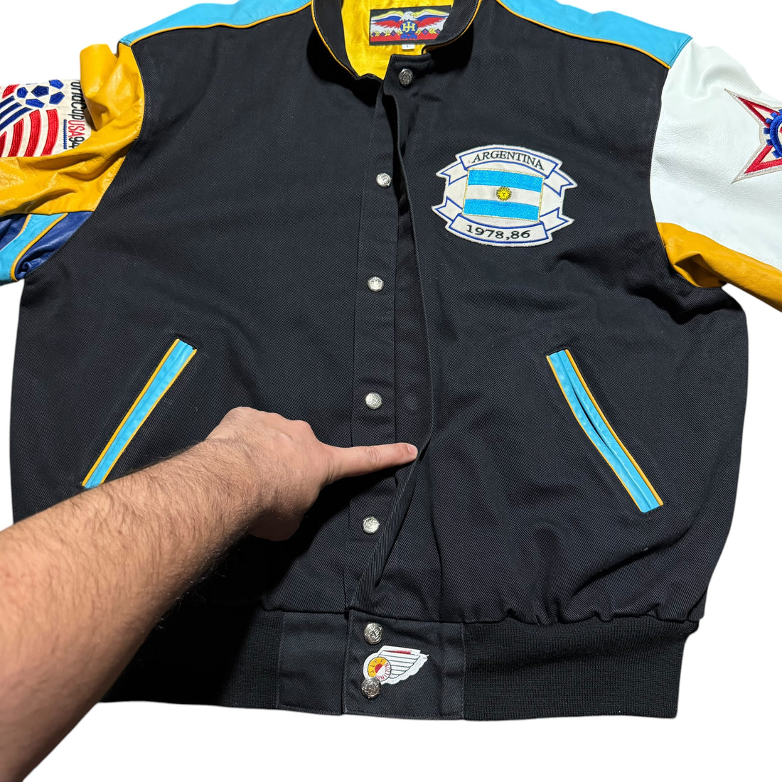 1994 World Cup Jeff Hamilton Argentina Leather Patch Jacket