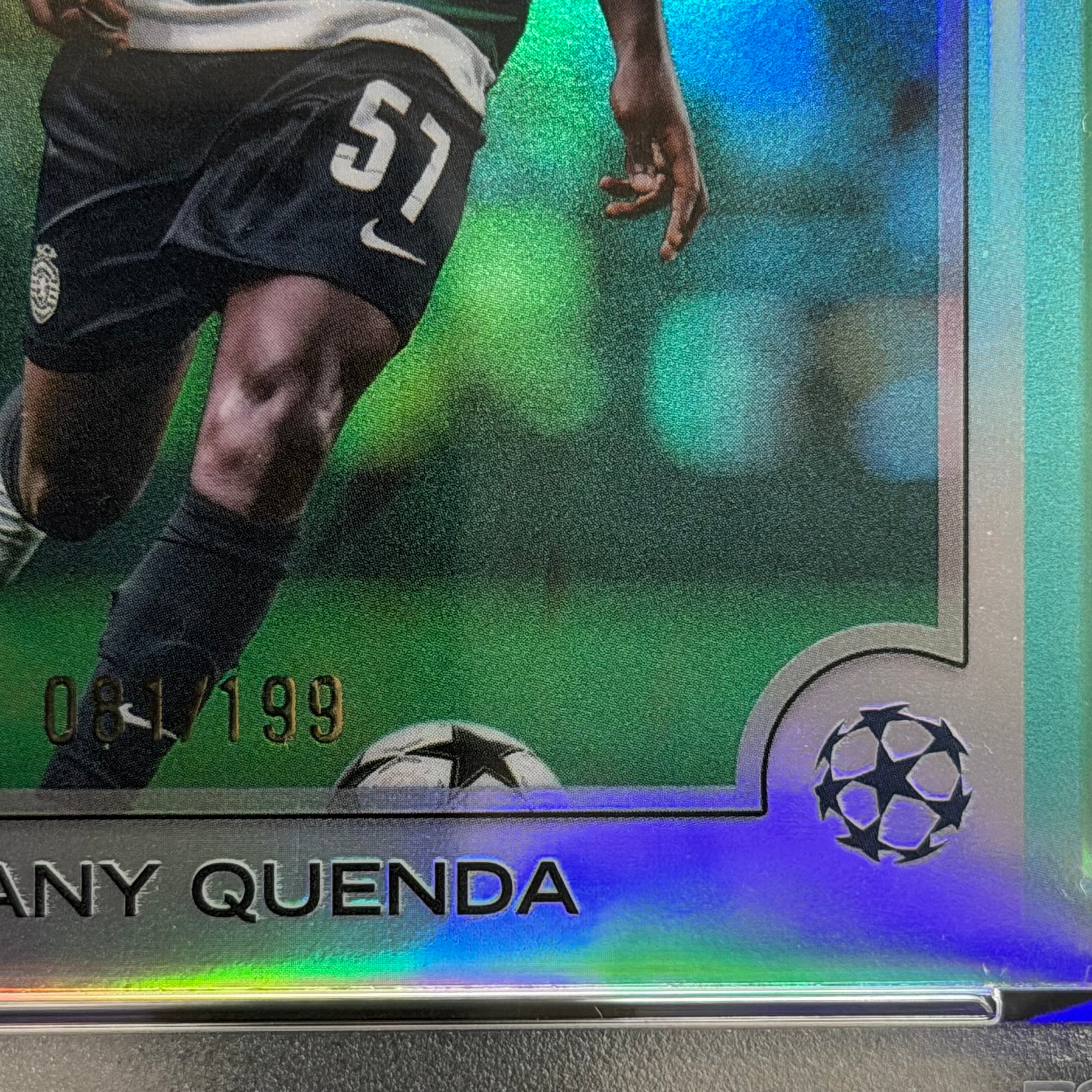 2024-25 Topps Chrome Geovany Quenda PSA 9 Sporting RC Aqua Refractor /199 Card Pop 2 (81/199)