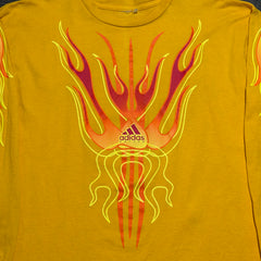 2000s Adidas Soccer Flames Harley Style Yellow Longsleeve