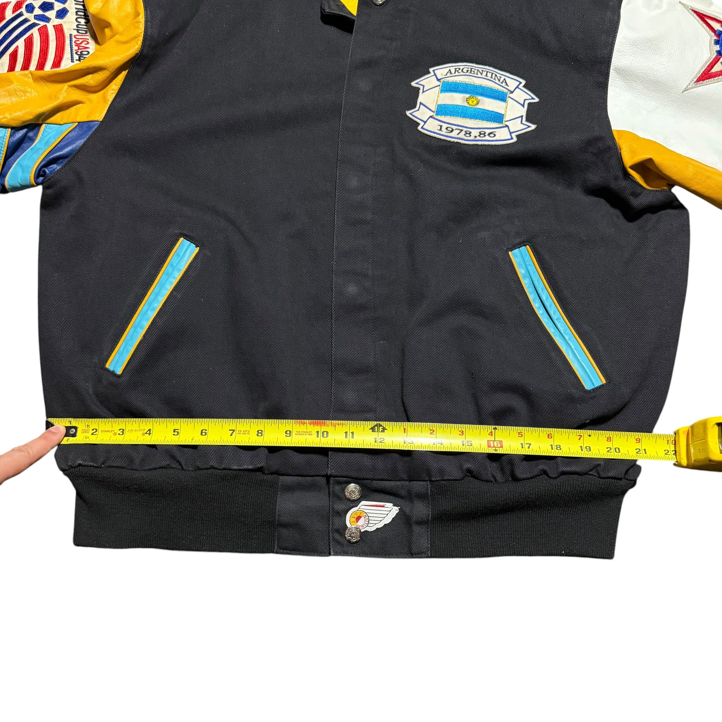 1994 World Cup Jeff Hamilton Argentina Leather Patch Jacket