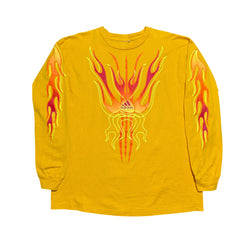 2000s Adidas Soccer Flames Harley Style Yellow Longsleeve