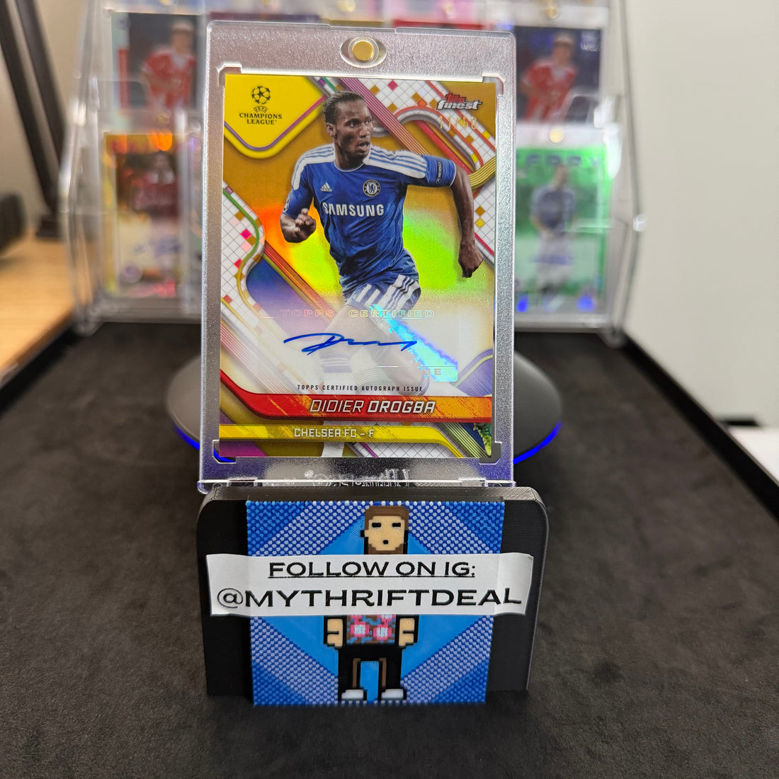 2025 Topps Finest Didier Drogba Chelsea EPL Jersey Number Match Autograph /50 Card (11/50)