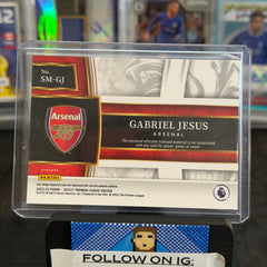 2022-23 Gabriel Jesus Arsenal Panini Select EPL Silver Prizm Patch Card
