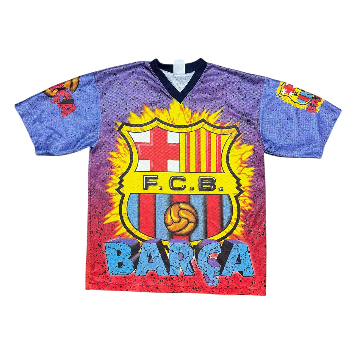 1990s FC Barcelona Corner AOP BARCA Brick Jersey
