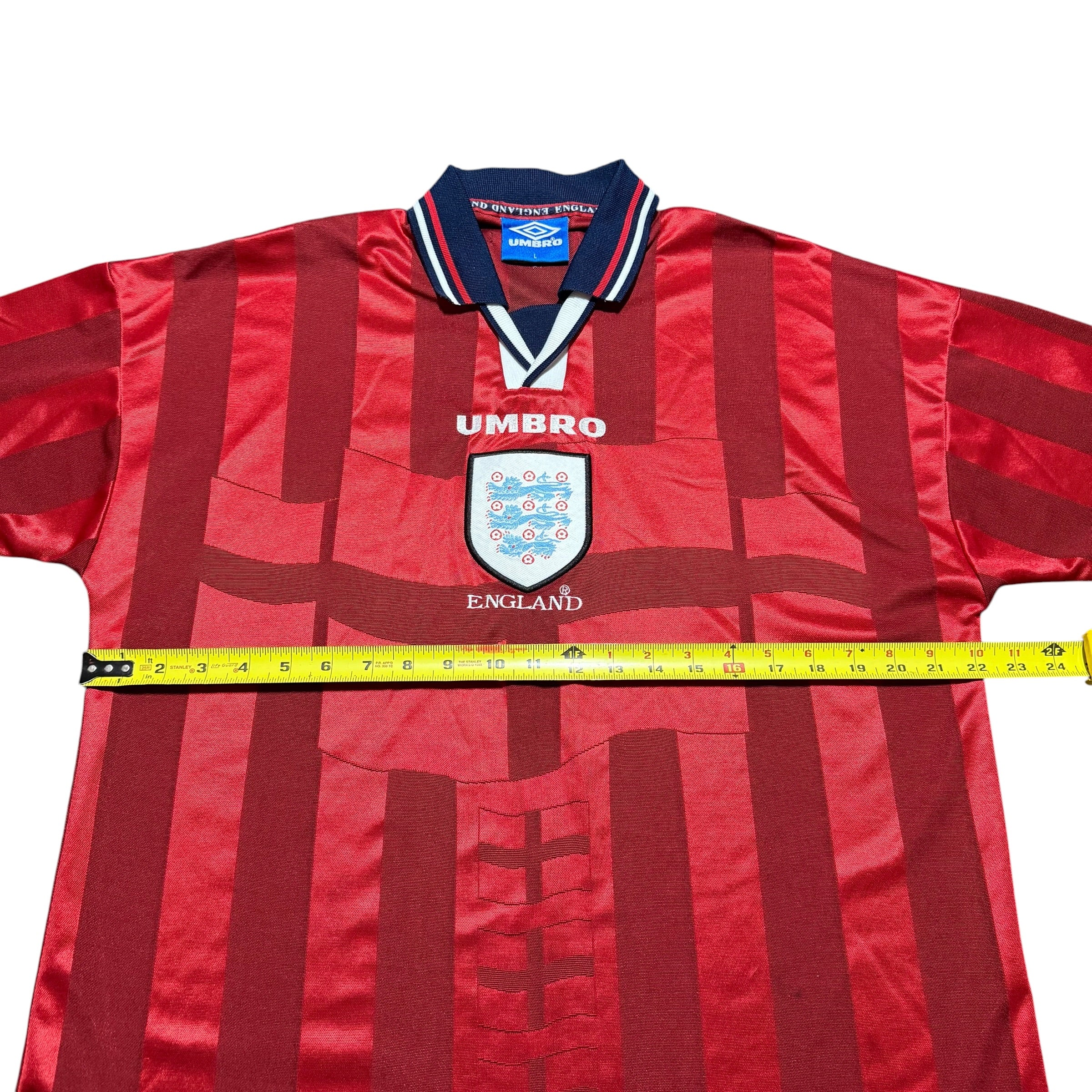 1998 England World Cup Umbro Jersey Kit Red
