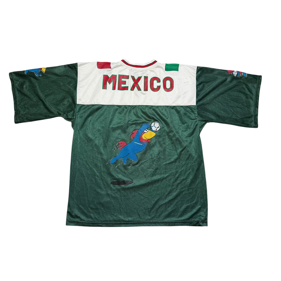 1998 France World Cup Mexico Logo Footix Mexican Flag Jersey