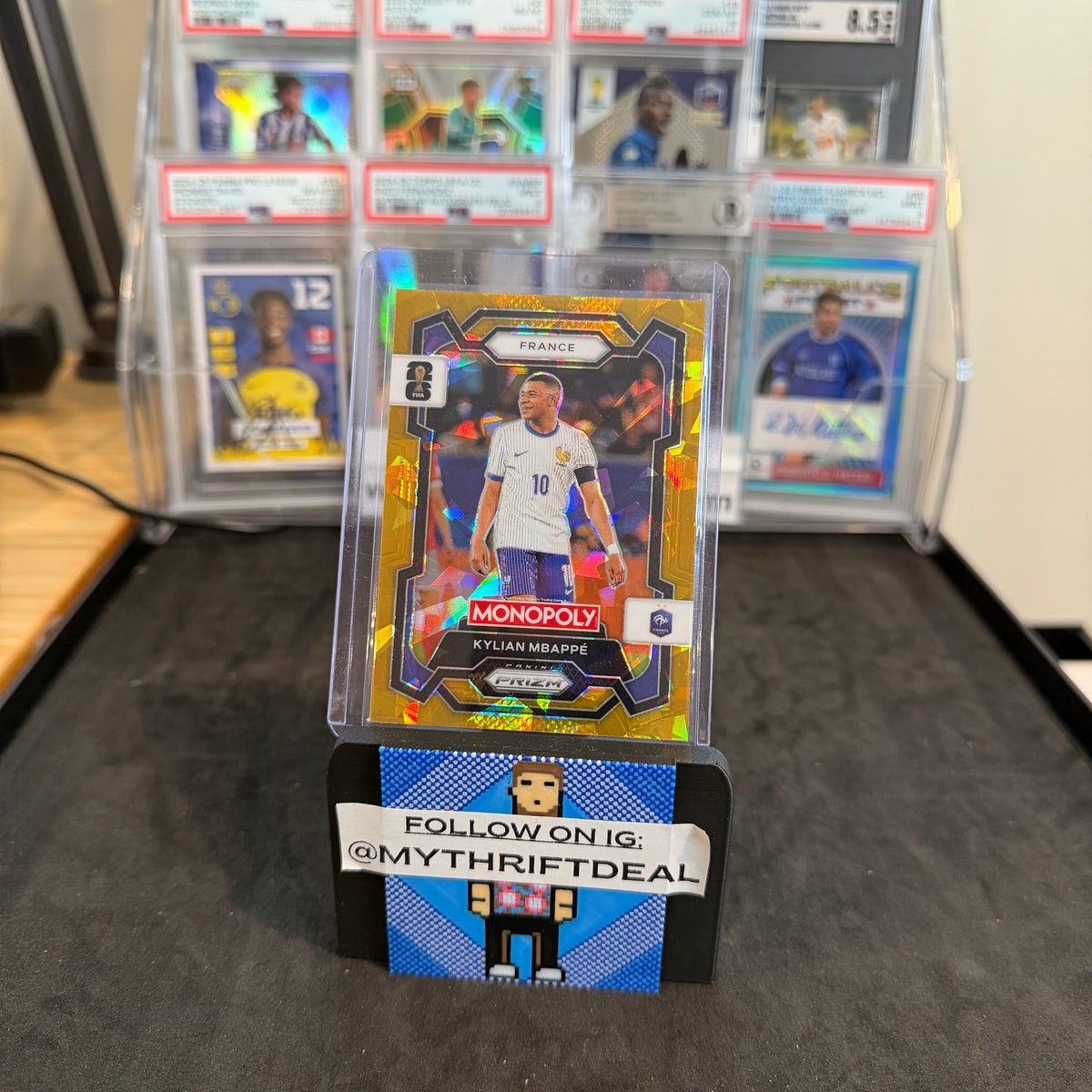 2026 Kylian Mbappe France FIFA World Cup Panini Prizm Monopoly Gold Cracked Ice Card