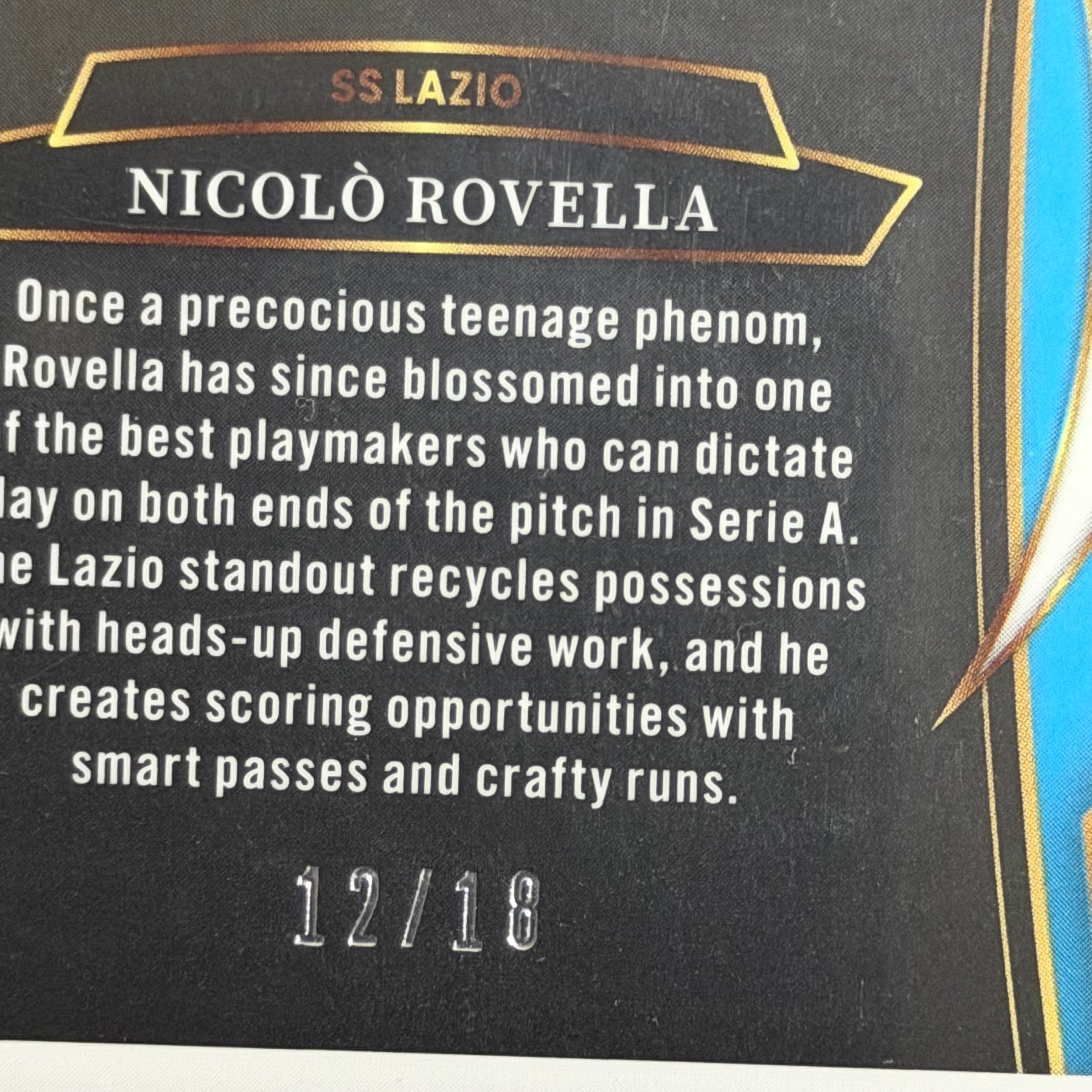 2024-25 Panini Nicolo Rovella Lazio Serie A Dragon Scale /18 Card (12/18)