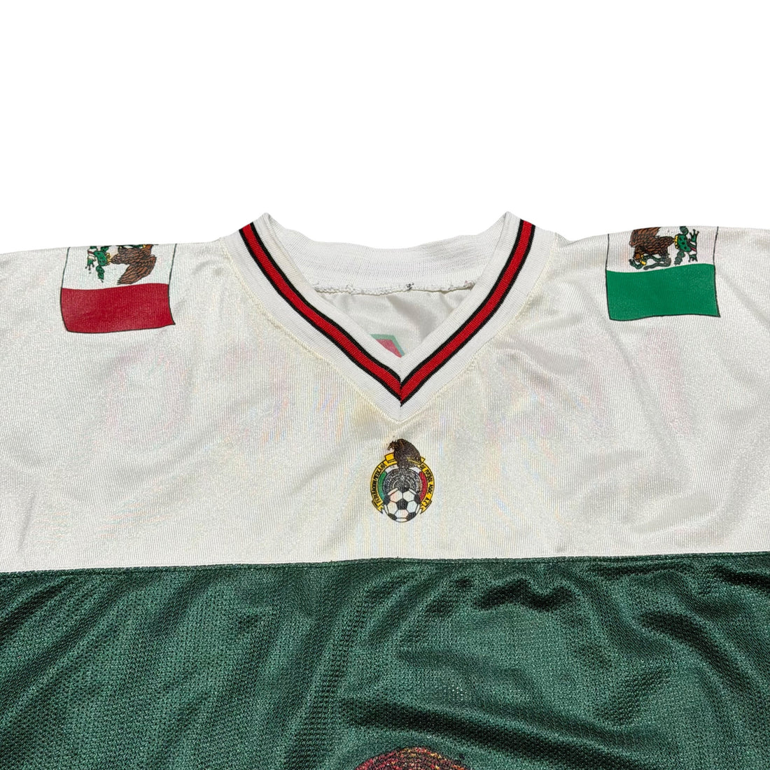 1998 France World Cup Mexico Logo Footix Mexican Flag Jersey