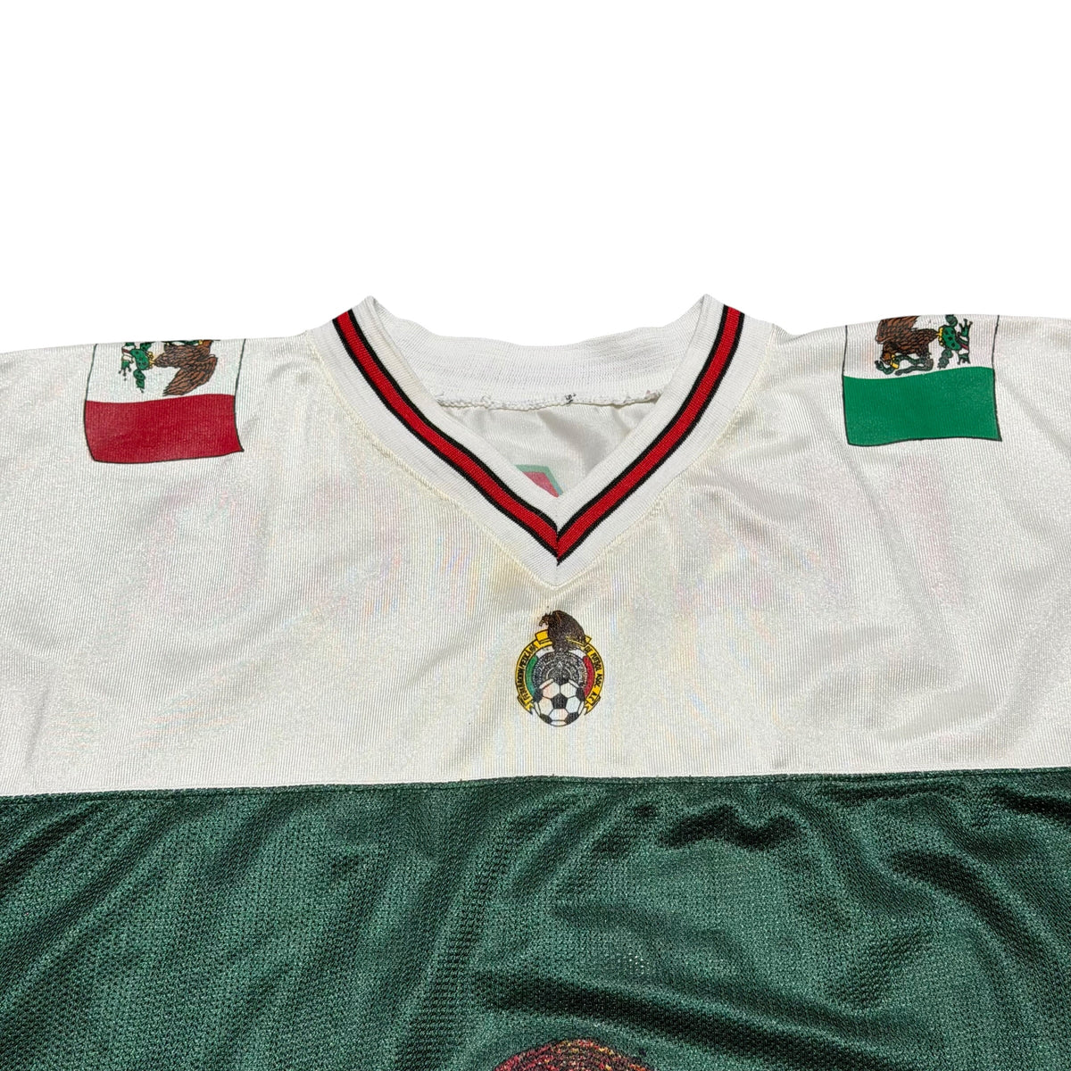 1998 France World Cup Mexico Logo Footix Mexican Flag Jersey