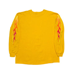 2000s Adidas Soccer Flames Harley Style Yellow Longsleeve