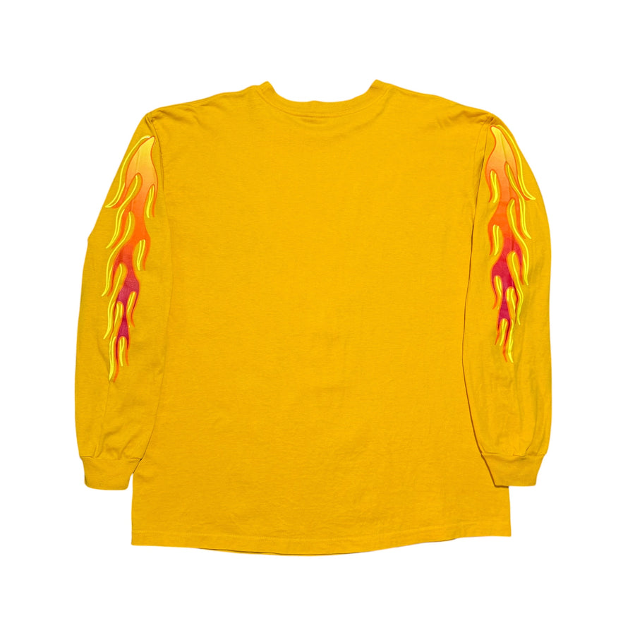 2000s Adidas Soccer Flames Harley Style Yellow Longsleeve