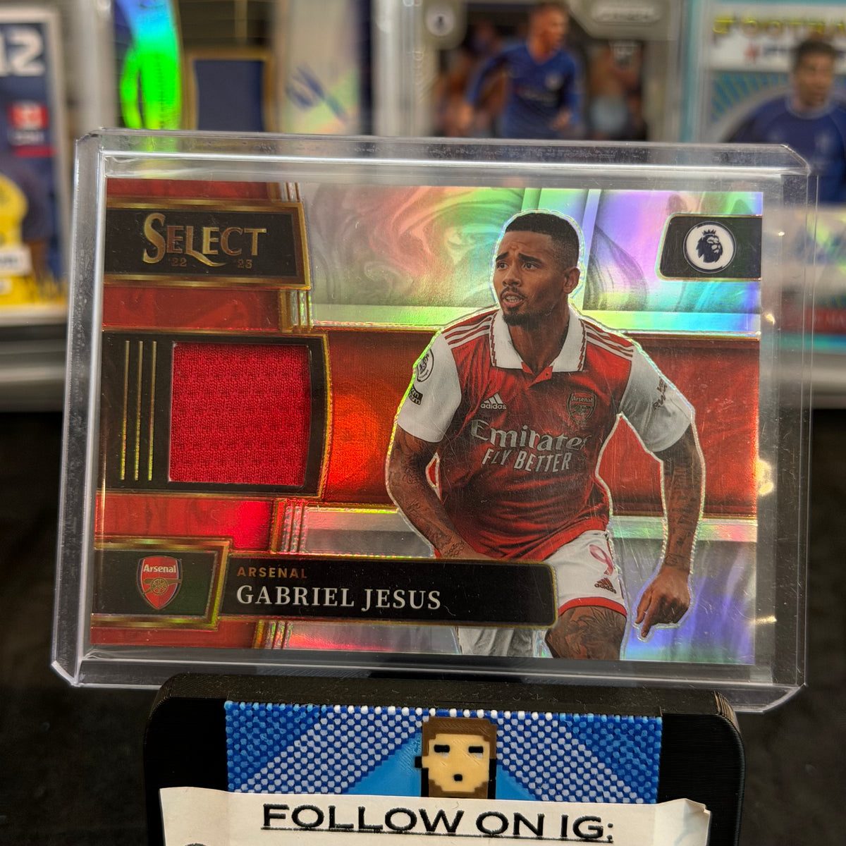 2022-23 Gabriel Jesus Arsenal Panini Select EPL Silver Prizm Patch Card