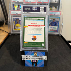 2023-24 Robert Lewandowski FC Barcelona Panini Donruss Argyle Prizm PSA 10 Pop 1 Card