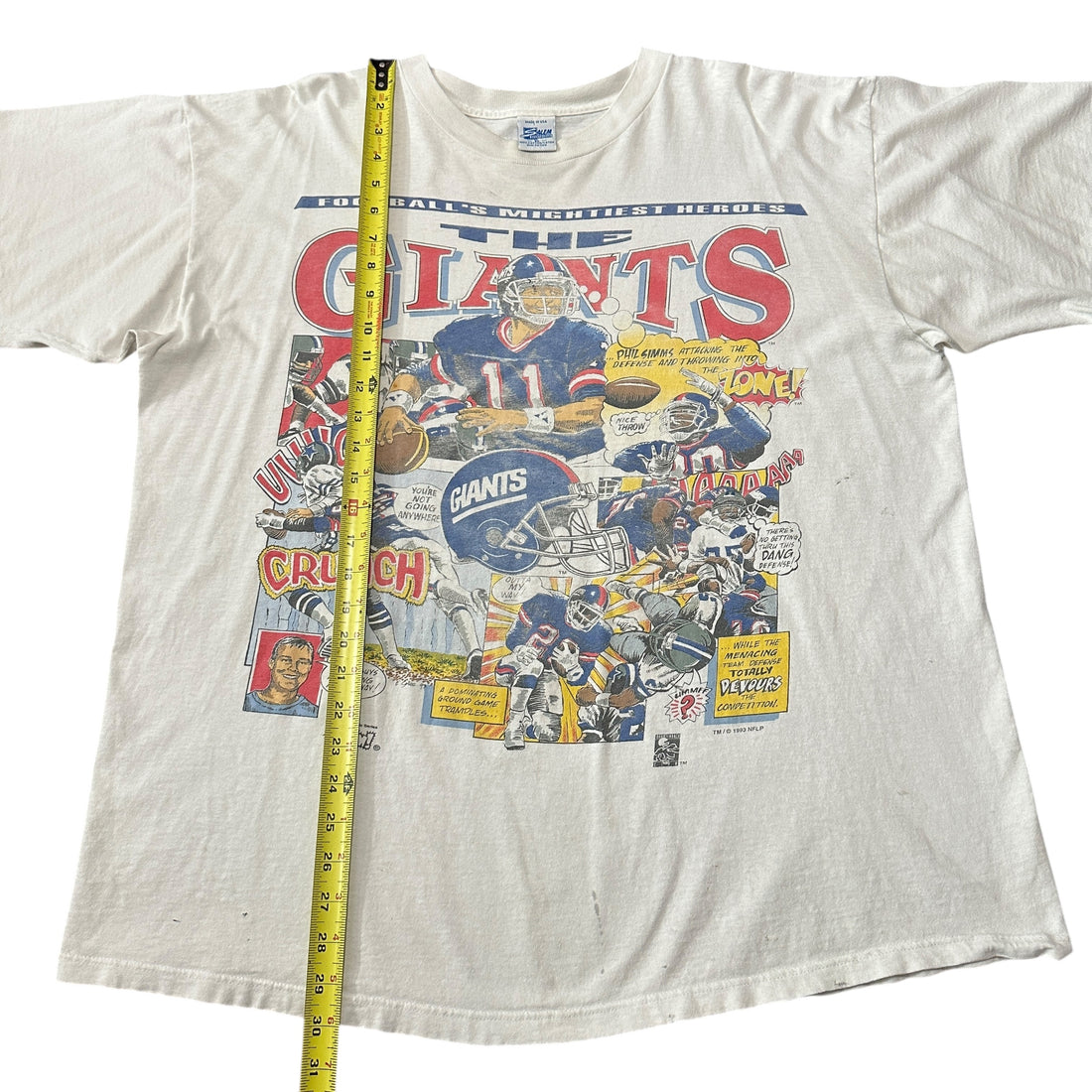 1993 Salem Sportswear New York Giants Comic Cartoon NFL