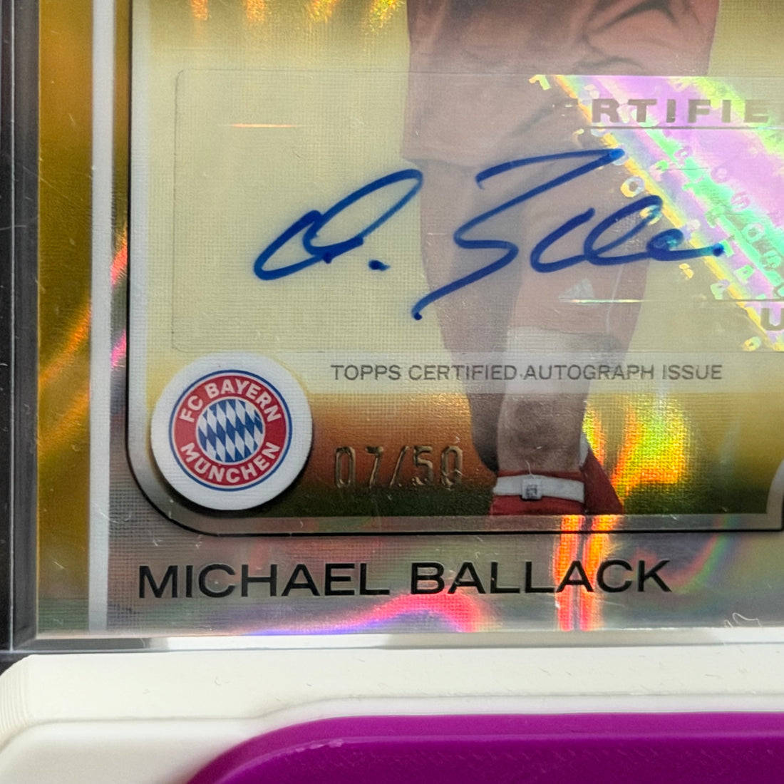 2025 Topps Michael Ballack Bayern Munich Bundesliga Autograph Gold /50 Card (07/50)