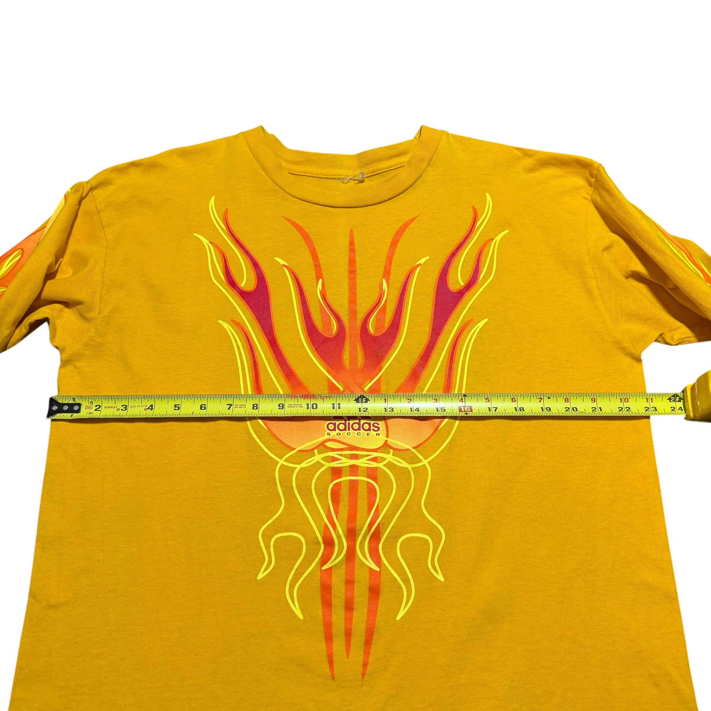2000s Adidas Soccer Flames Harley Style Yellow Longsleeve