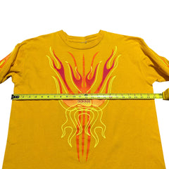 2000s Adidas Soccer Flames Harley Style Yellow Longsleeve