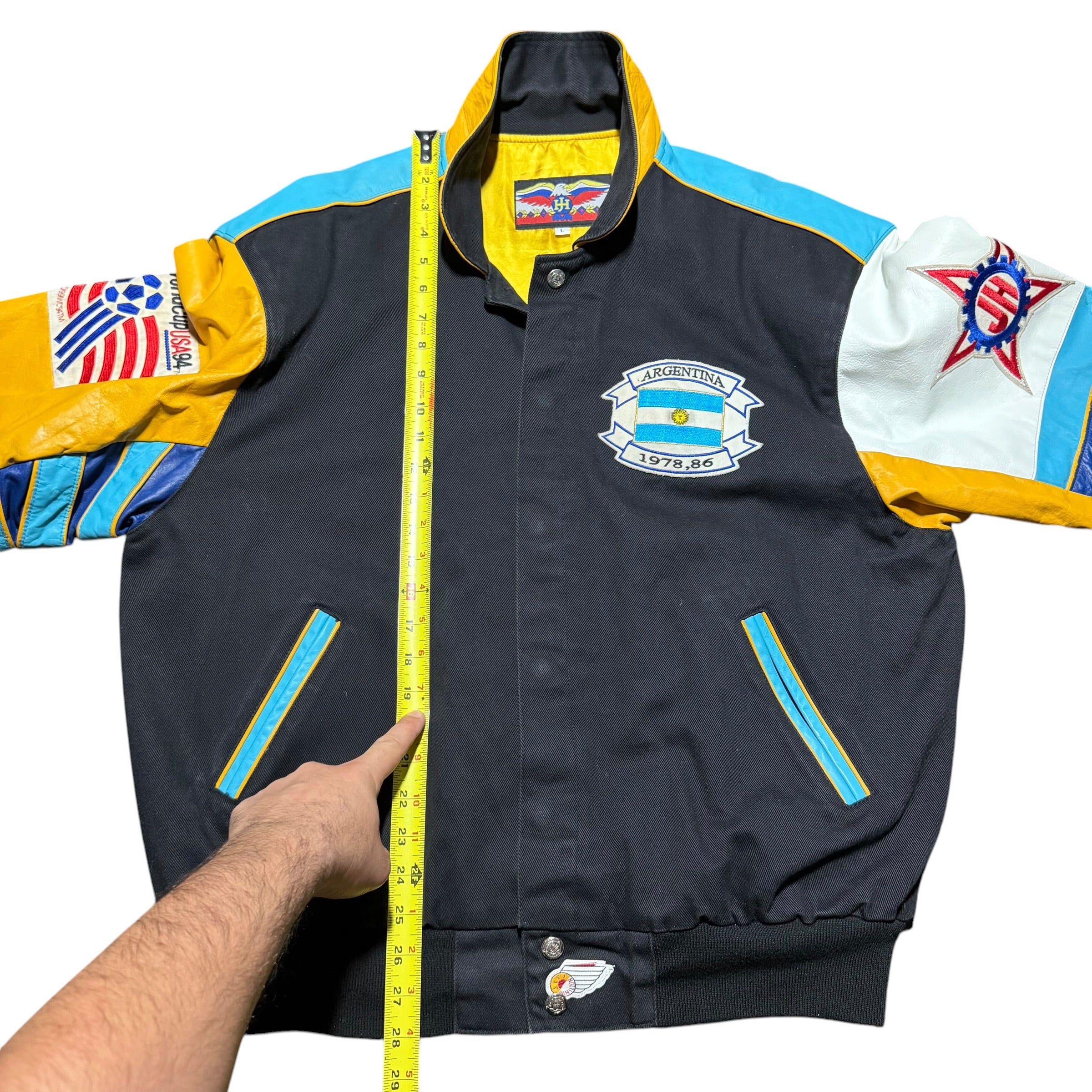1994 World Cup Jeff Hamilton Argentina Leather Patch Jacket