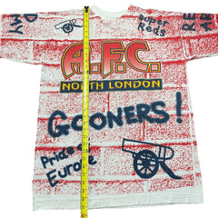 1990s Arsenal FC Graffiti Brick Wall Gooners AOP EPL