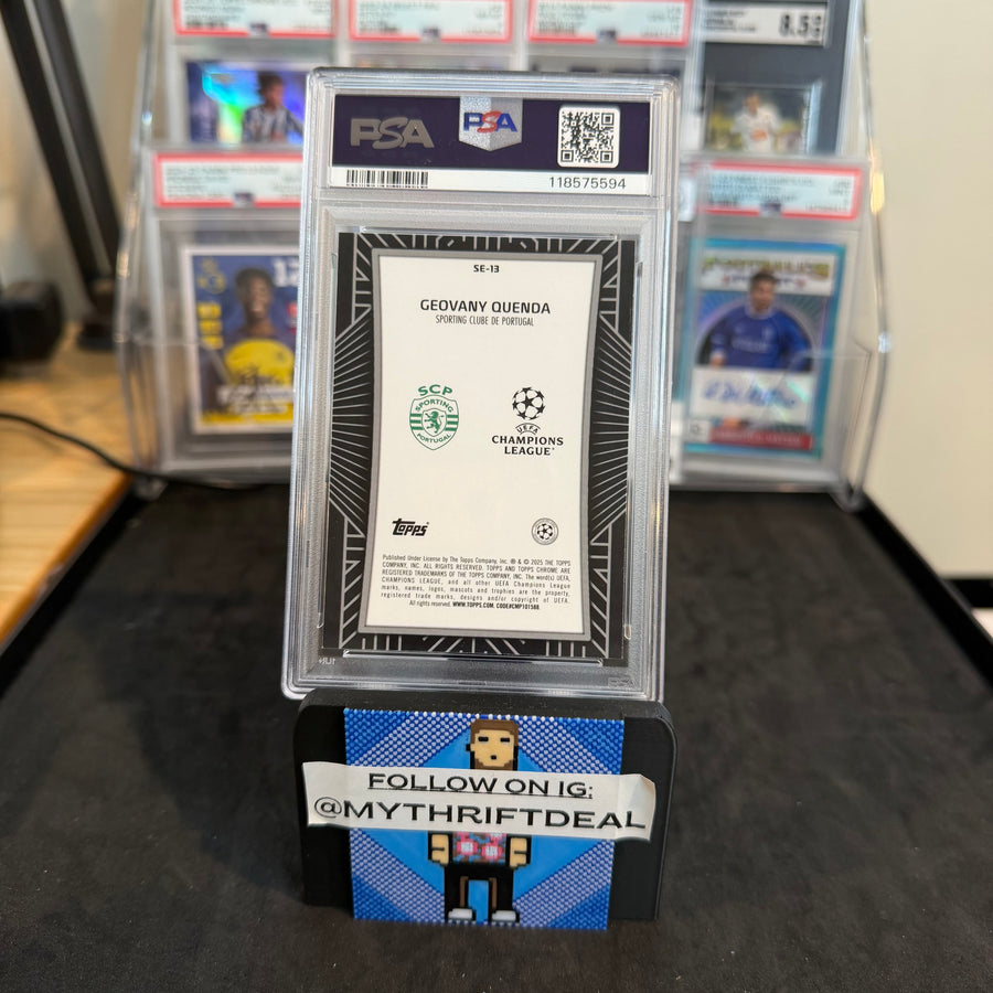 2024-25 Geovany Quenda Sporting CP Topps Chrome Shadow Etch RC PSA 9 Card