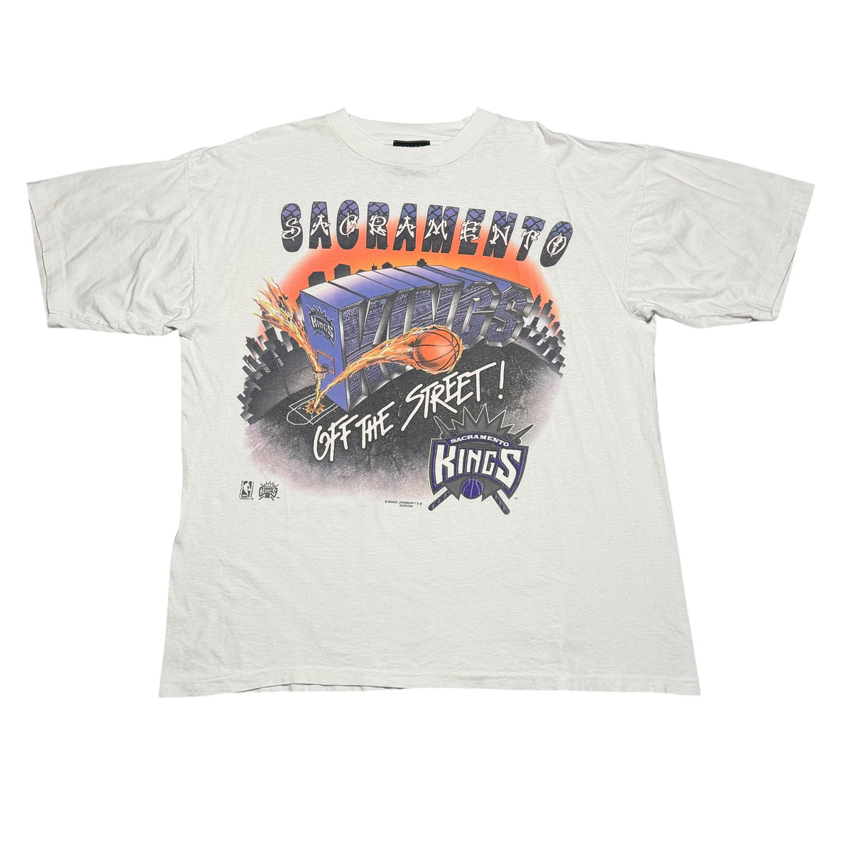 1990s Magic Johnson Sacramento Kings NBA Big Logo