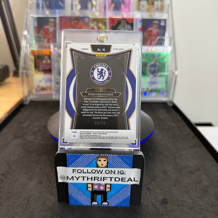 2024-25 Panini Select Enzo Fernandez Chelsea EPL Tessellation /15 Card (09/15)