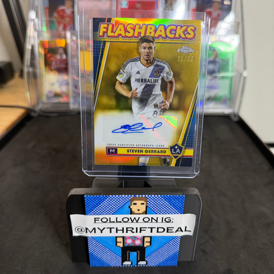2024 Topps Steven Gerrard LA Galaxy MLS Flashbacks Autograph /50 Gold Card (15/50)