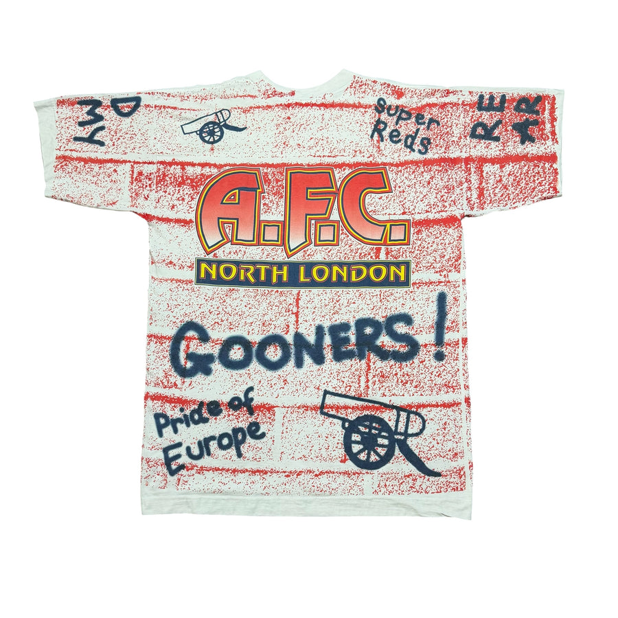 1990s Arsenal FC Graffiti Brick Wall Gooners AOP EPL