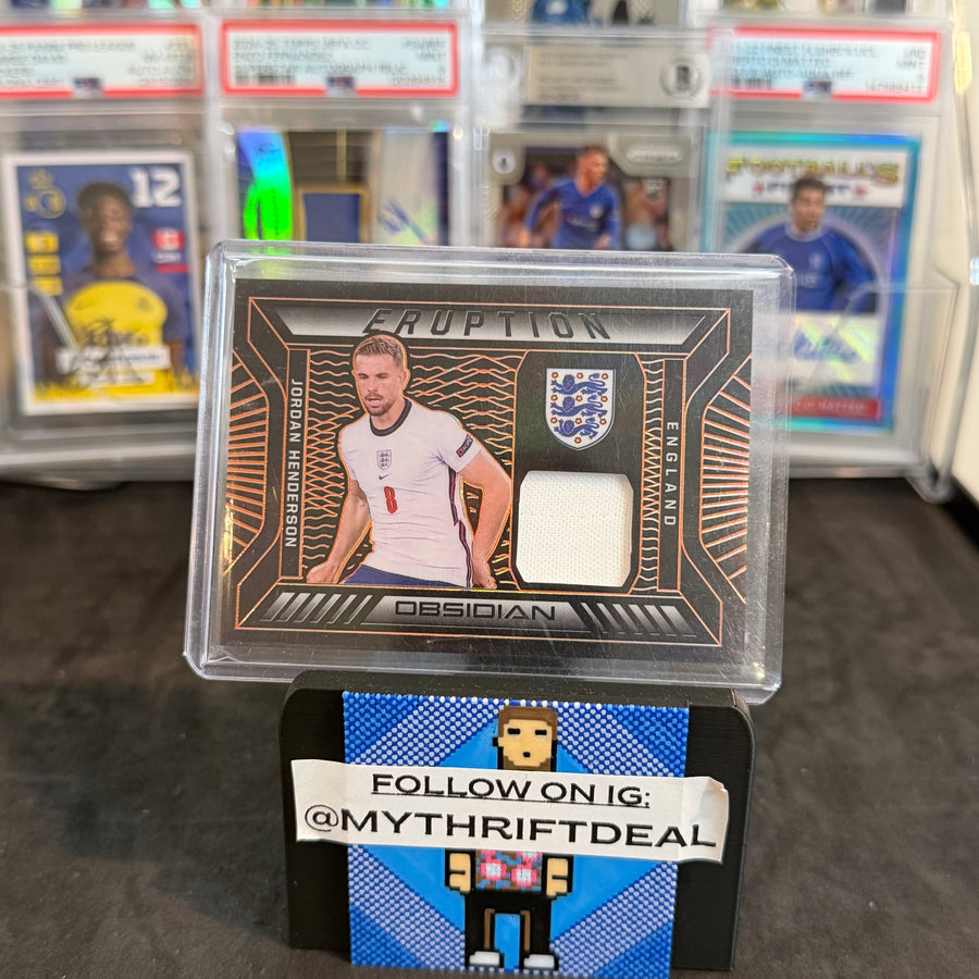 2021-22 Jordan Henderson England Panini Obsidian Eruption Patch /50 Card (03/50)
