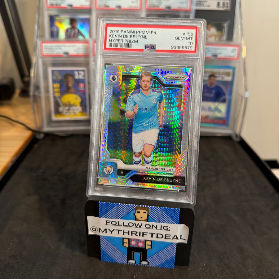 2019-20 Kevin de Bruyne Manchester City Panini EPL Hyper Prizm PSA 10 Card