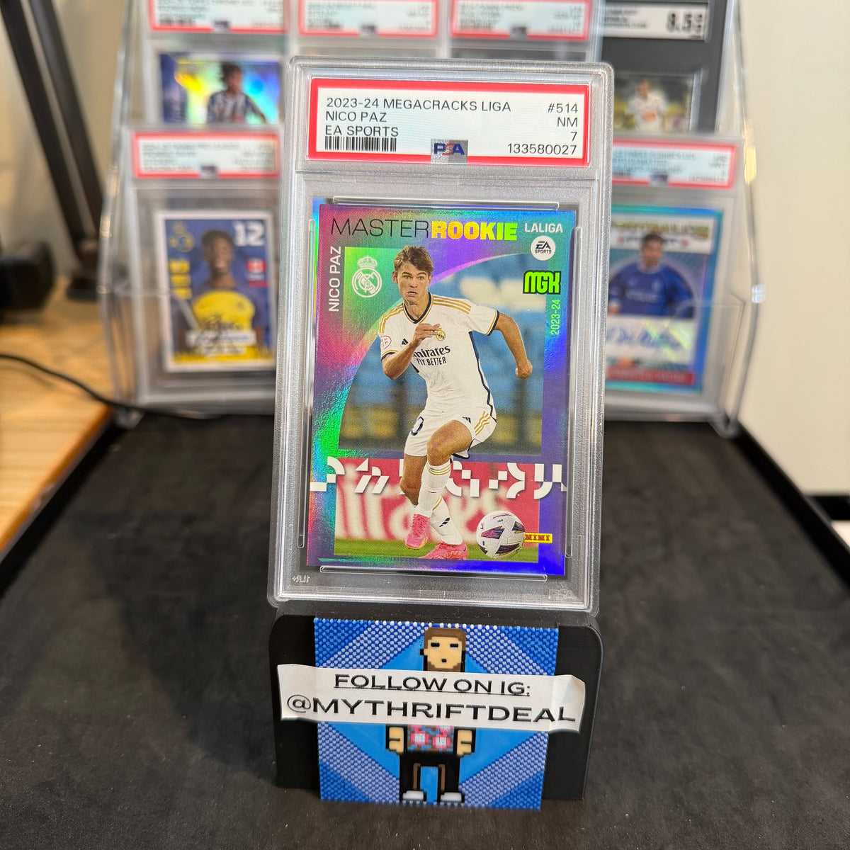 2023 Nico Paz Real Madrid Panini Megacracks La Liga EA Sports Master Rookie PSA 7 Card