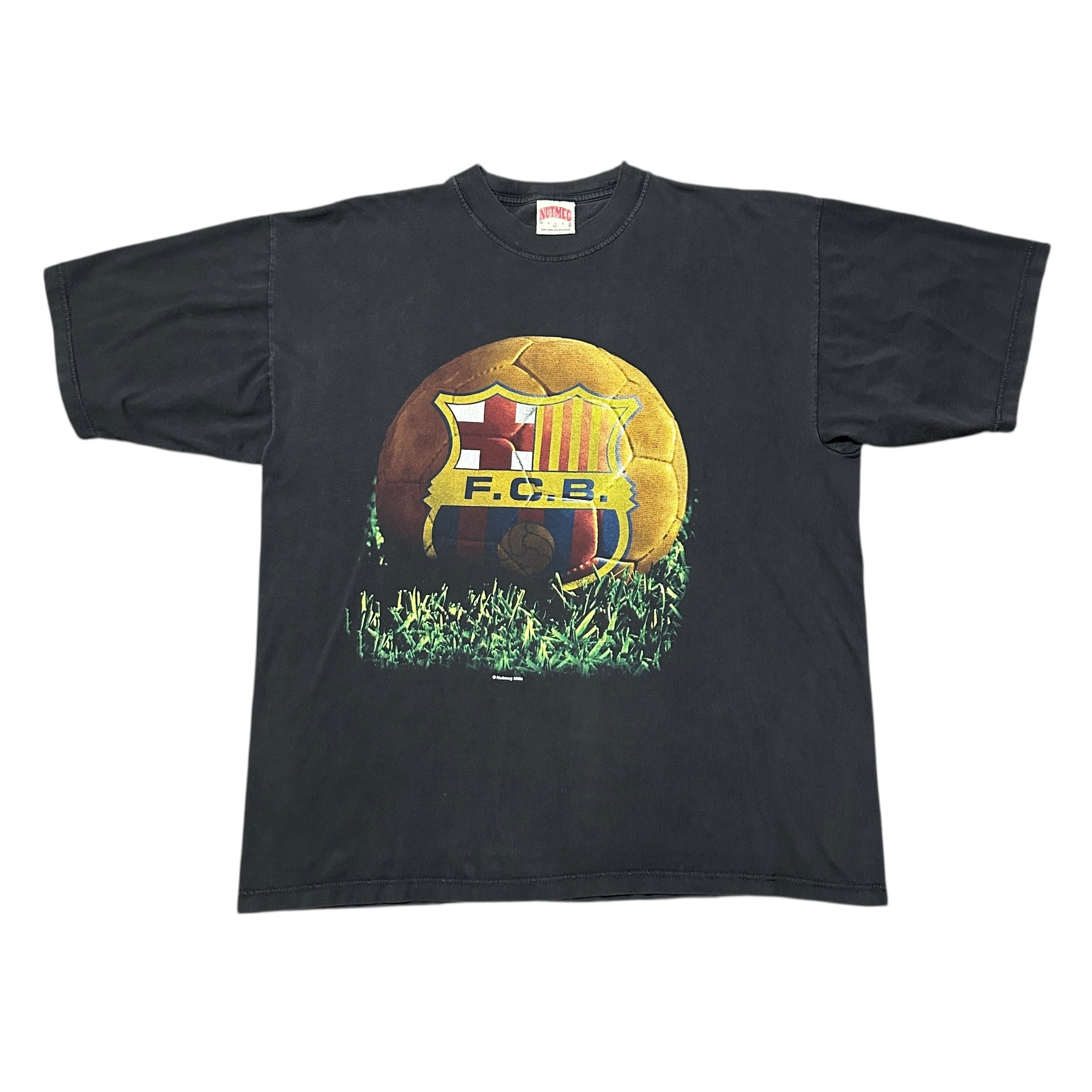 1990s FC Barcelona Nutmeg Big Ball Logo