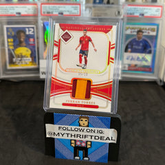 2022 Ferran Torres Spain Panini National Treasure Road to FIFA World Cup Dual Color Patch /10 Card (05/10)