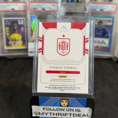 2022 Ferran Torres Spain Panini National Treasure Road to FIFA World Cup Dual Color Patch /10 Card (05/10)