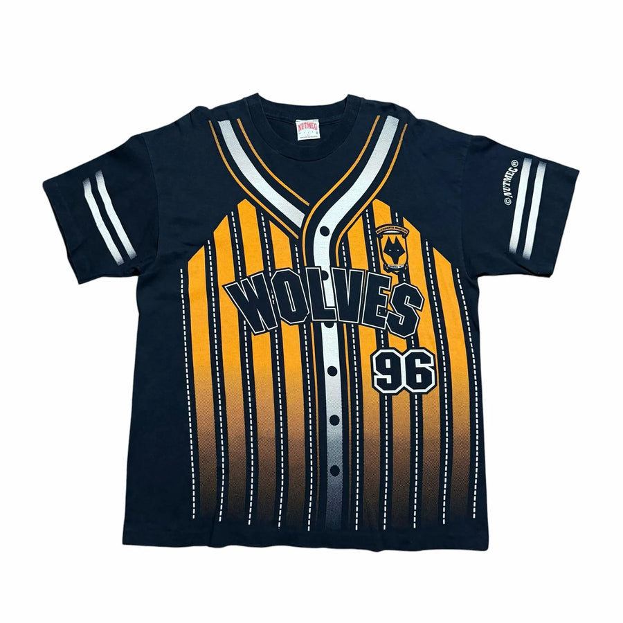1990s Wolverhampton Wanderers Nutmeg Wolves Baseball Style AOP