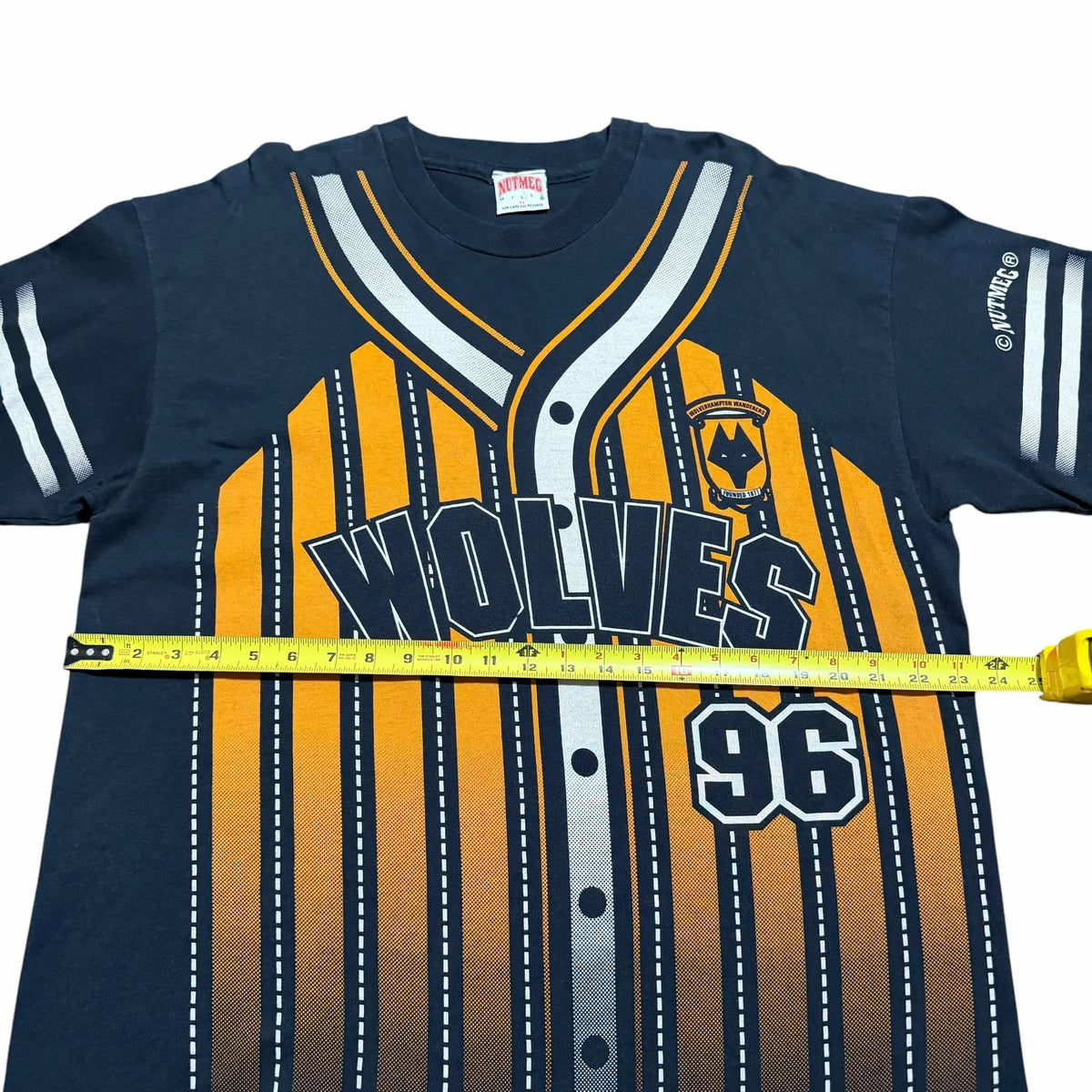 1990s Wolverhampton Wanderers Nutmeg Wolves Baseball Style AOP