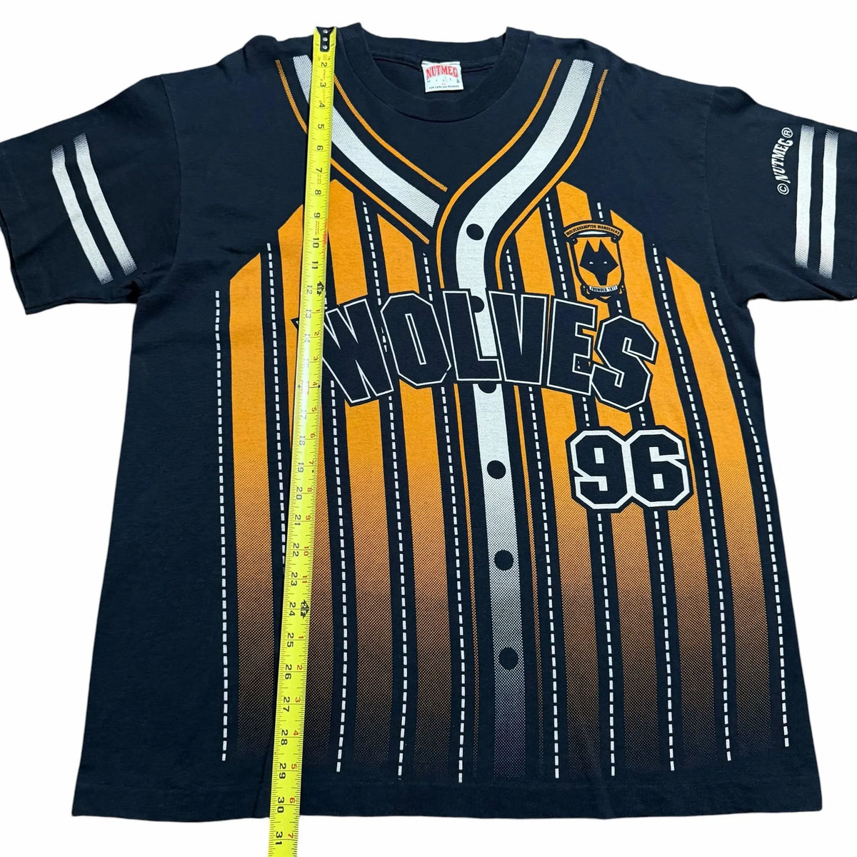 1990s Wolverhampton Wanderers Nutmeg Wolves Baseball Style AOP